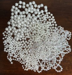 8 White Clear Bead Cord Chain Garland Holiday Comunion Party Decor Wedding Lot