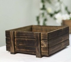 9 inches Natural Wood Rustic Square Planter Boxes/Centerpieces Wedding. SET OF 2
