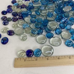 Multi-Color Decorative Glass Beads Vase Filler Round Flat 2lbs+ Mixed Sizes