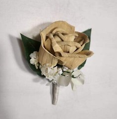 Champagne Beige Ivory Rose Calla Lily Sola Bridal Wedding Bouquet Accessories