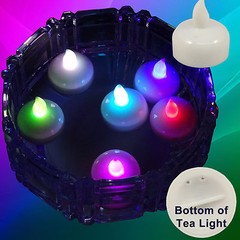 18 Multicolor Led Floating Floral Tea Light Candle for Wedding Centerpiece Decor
