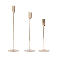 Balsa Circle 3 Gold Metal Candlesticks Stands Taper Candle Holders 13″,