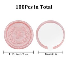 100Pcs Pink Letter F Adhesive Wax Seal Stickers, Hand-Made, No Need Seal Stam…