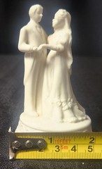 Vintage Ceramic Wedding Cake Topper Figurine (Bride & Groom) by Russ