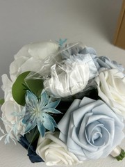 Ling’s Moment 7″ Navy Blue Bridesmaid Bouquet Artificial Wedding Flowers New