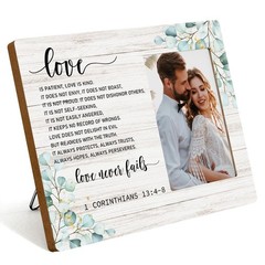 IAXIC Wedding Gifts for Couple Anniversary Photo Frame Religious Scripture Ru…