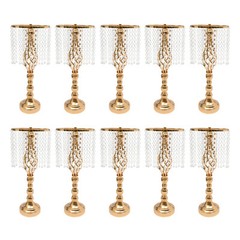 10 Pcs Wedding Crystal Flower Stand Desktop Metal Flower Vase Event Party Decor