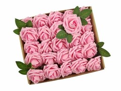 50/25pcs Artificial Flowers Real Looking Foam Roses Decoration DIY for Wedding