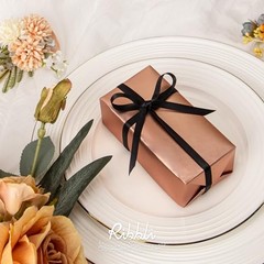 Satin Ribbon,Double Faced Satin 1/4 inch x Continuous 50 Yards,Ribbon Black