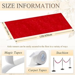 Red Carpet Runner for Party Wedding Aisle Decorations 4FTx15FT Aisle Runners …