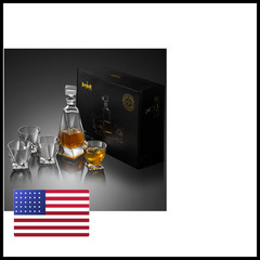 Joyjolt Atlas 5-Piece Luxury Crystal Whiskey Set 22 Oz 4 X 10.8 Oz Old