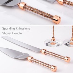 Wedding Cake Knife and Server Set, Champagne Flutes Engraved Mr and Mrs for W…