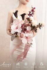 Ling’s moment Dusty Rose Wedding Bouquets for Bride, Pink Bridal Bouquets for…