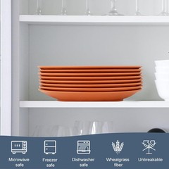 Homienly Flat Dinner Plate Set Of 8 – Alternative For Plastic Microwave And