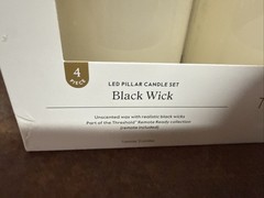 Threshold LED Pillar Candle Set 3pk 6in H X 2.95 Cream Color Black Wick