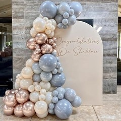 Dusty Blue and Gold Balloons, 60 PCS 12 Inch Sand White Slate Blue Fog Pastel