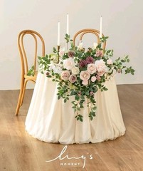 Ling’s moment 2PCS Dusty Rose Artificial Floral Swags Wedding Arch Flowers Pink