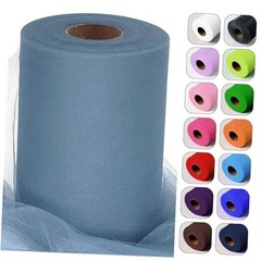 Tulle Fabric Roll 6 Inch by 100 Yards (300 feet) 6″ X 100 Yards Dusty Blue