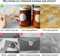 100 PCS Gold Embossed Envelope Stickes – Heart Stickes Foil Envelope Seal for…