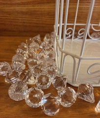 Bird Cage Wedding Card Gift Box White Metal Hinged Top Bow 84 Plastic Scatter…