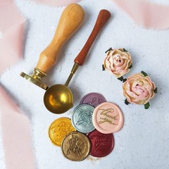 20mm Blank Wax Seal Stamp, 3 Pack Round Sealing Wax Stamp Vintage Brass Head