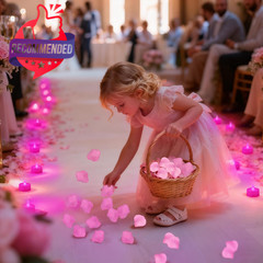 500pcs Rose Petals With 12 Led Tea Lights Candles Set, Pink Artificial Rose