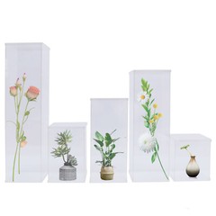 Modern 5x Transparent Acrylic Clear Flower Stand Box Display Rack Wedding Decor~