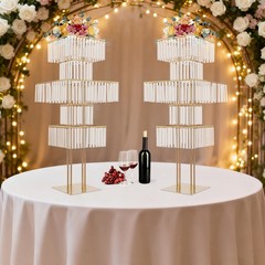 2PCS Flower Display Stand, 5 Tier Flower Vase Stand, Modern Wedding Flower Stand