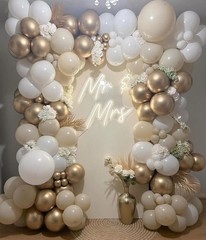 White Sand Gold Balloon Garland Arch kit 144pcs Beige Nude