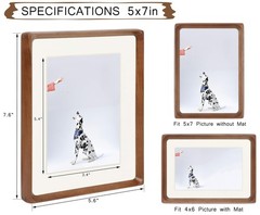 5×7 Picture Frame, Display Photos 4×6 with Mat or 5×7 without Mat, Made of So…