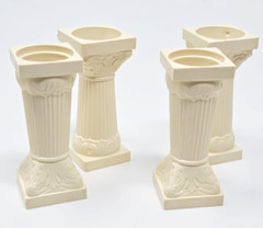 Lot of 4 Vintage Pillars Columns Grecian Roman Wedding cake decor 2 3/4″ (Short)