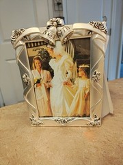 SILVER PLATED SATIN FINISH WEDDING ALBUM FRAME HOLD 4X6 PHOTO ALBUM HOLDS 100