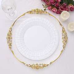 10 pcs Plastic WHITE with Basketweave 10″ PLATES Disposable Party Wedding SALE