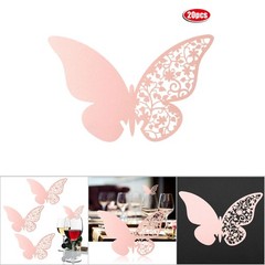 20pcs Shape Wedding Hollow Name Place Cards For Wine Glass Table