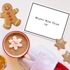 2025 «Happy New Year» Holiday Greeting Cards & Envelopes, Blank Inside, 25 Qty
