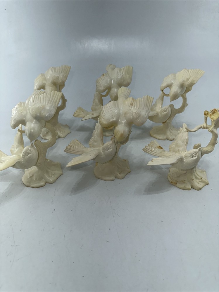 Lot Of 6 VTG 1976 WILTON WEDDING CAKE TOPPER LOVE BIRDS IN A TREE 1002-206
