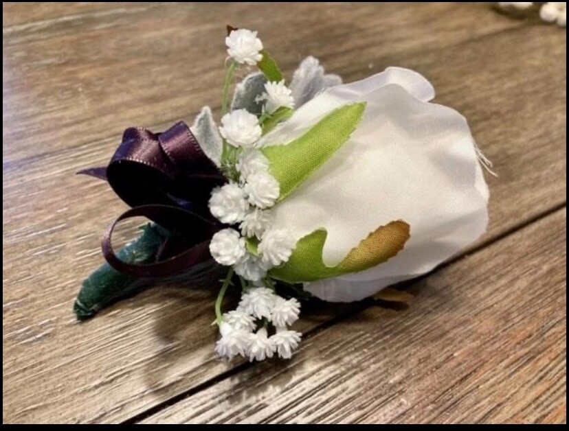 Artificial Purple and White Wedding Flowers