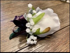 Artificial Purple and White Wedding Flowers