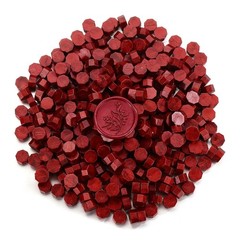 Versatile Blood Red Sealing Wax Beads Kit – 360pcs with 2 Spoons & Candles