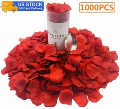 1000PCS Red Artificial Fake Rose Petals Wedding Event Romantic Night Party Decor
