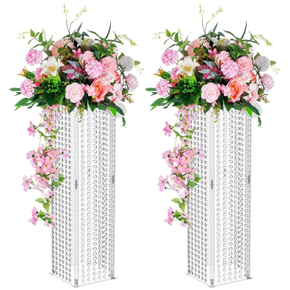Nuptio Centerpieces for Wedding Table Vases – 2 Pcs 31.5in Tall Flower Vase C…