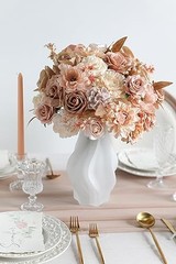 Artificial Flowers Combo Set Fake Flower Leaf Box with Brown & Nude Color