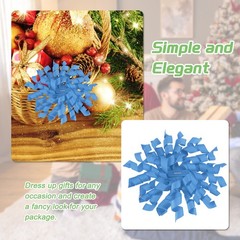 6 Pcs 4 Inch Grosgrain Curly Bows for Gift Wrapping Self-Adhesive Dark Blue