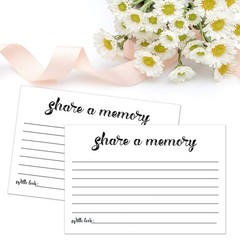 50 Share a Memory Cards, Going Away Party Decorations Funeral Guest black