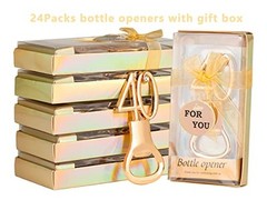 24PCS Gold Bottle Opener for Birthday Favors Gold Wedding Party Gifts 40th
