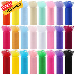 Miegecha 24 Colors Tulle Rolls 6” by 10 6 inches x 10 yards, Multicolor
