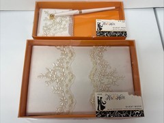 His & Hers Wedding Set/Guest Book & Pen *Missing 5 Pages* Dried Out Pen*