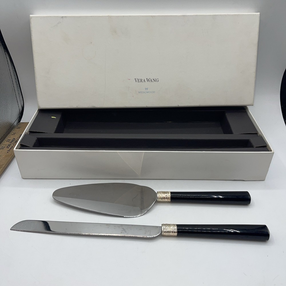 Vera Wang by Wedgwood «With Love» Cake Knife & Server Great Wedding Gift Black