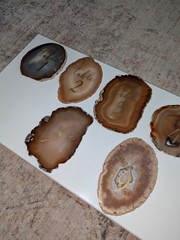 Agate Wedding Table Numbers Set Polished Finish Mixed Colors Centerpiece