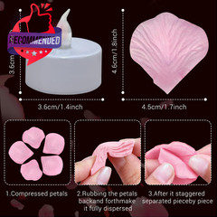 500pcs Rose Petals With 12 Led Tea Lights Candles Set, Pink Artificial Rose